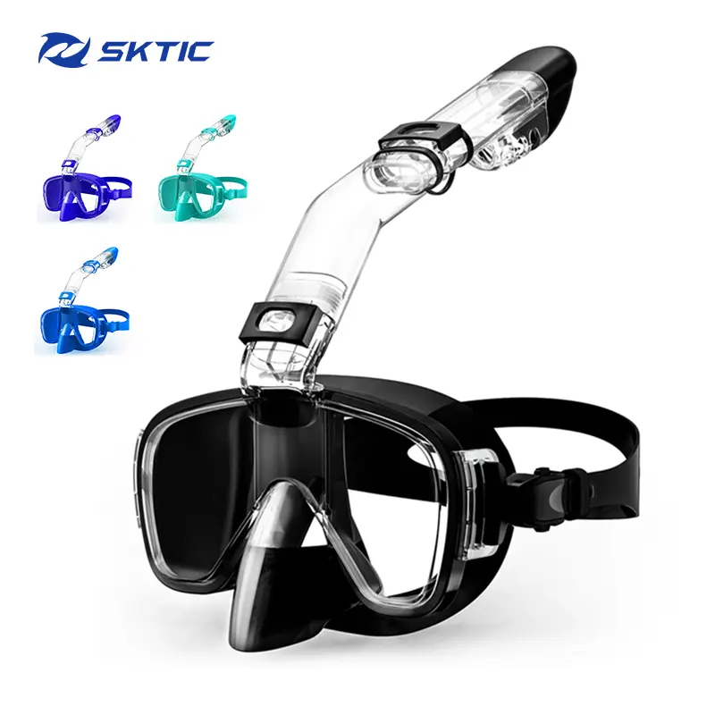 SKTIC SKM05 2021 2 in 1 Snorkel Diving Mask Transparent Black