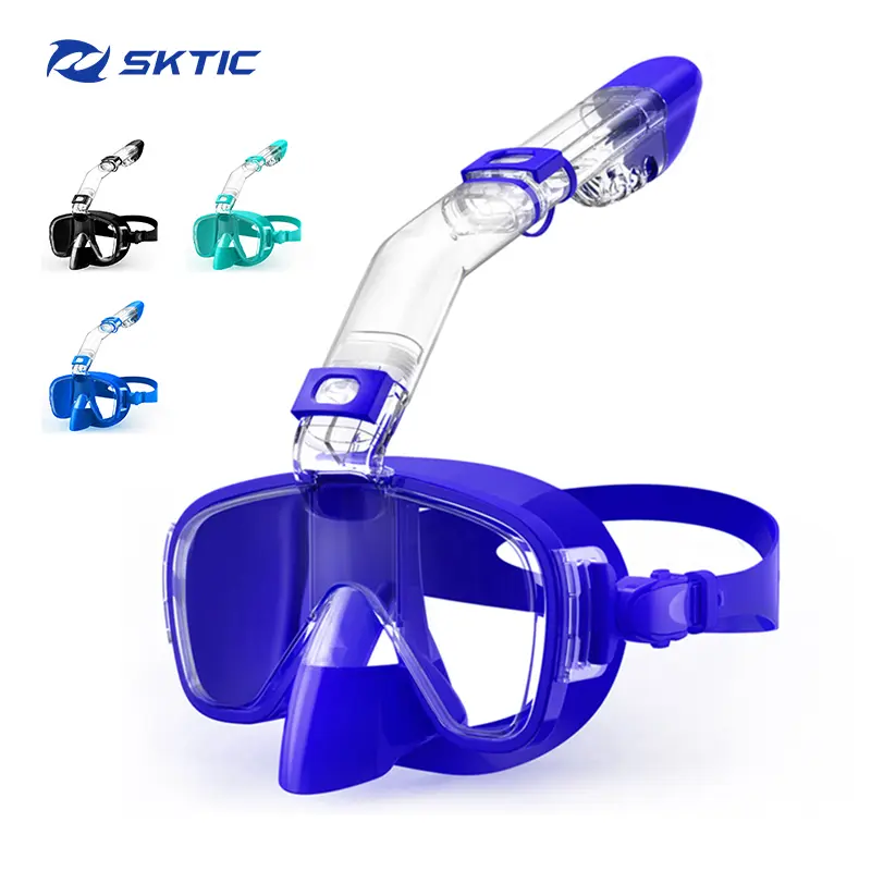 SKTIC SKM05 2021 2 in 1 Snorkel Diving Mask Transparent Blue