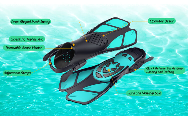 SKTIC SKF01 Glass Green Snorkel Fins Introduce